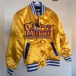 dont be a menace movie promo satin varsity jacket nwt headgear classics sm